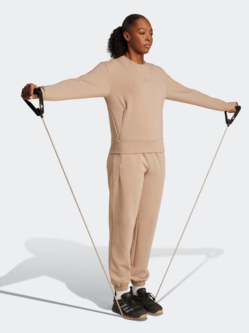 Effilé Pantalon de sport 'Designed For Training' ADIDAS PERFORMANCE en marron : devant