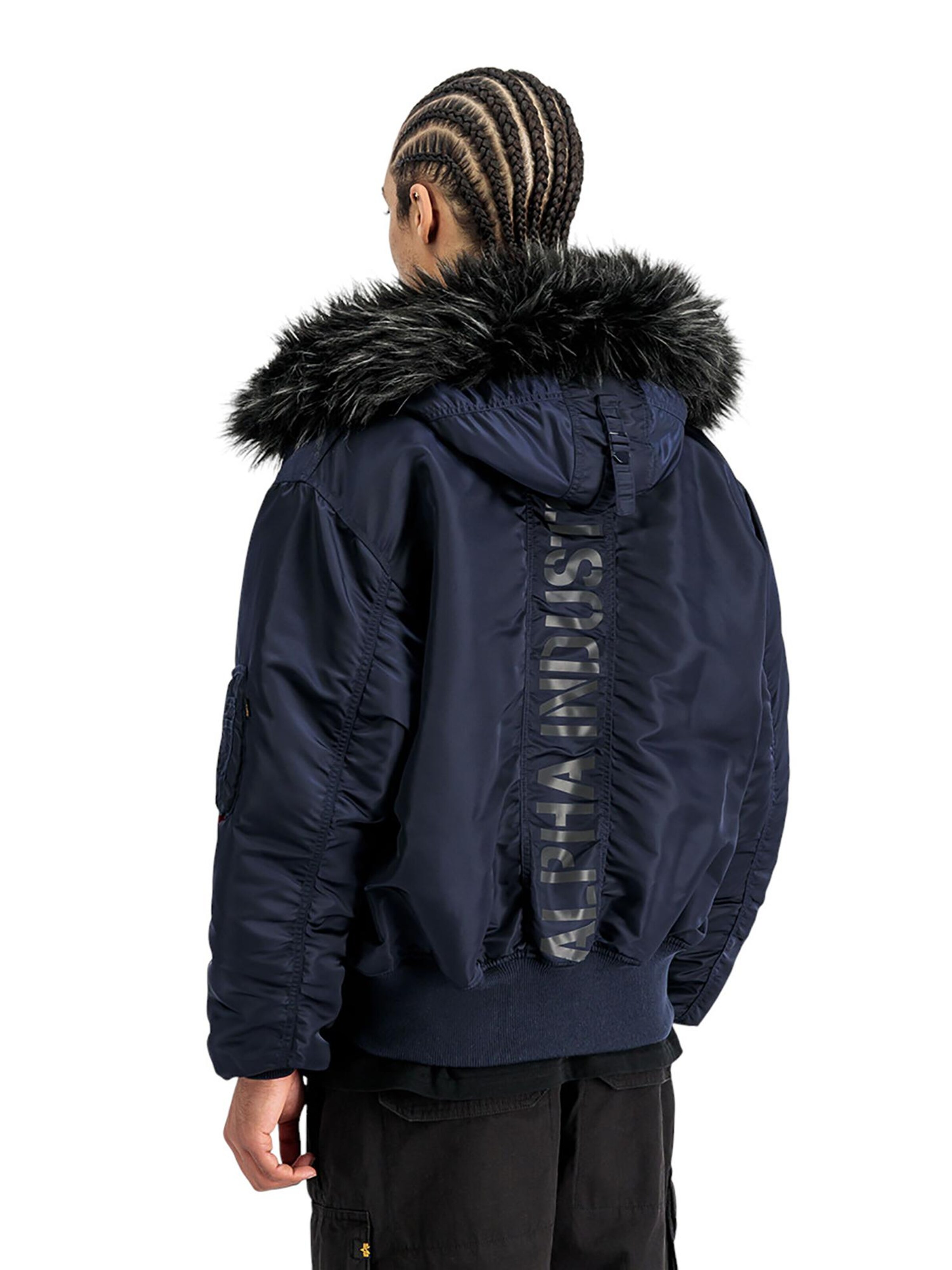 ALPHA INDUSTRIES Winter Jacket '45/P Hooded Custom' in Blue