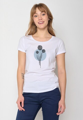 Maglietta 'Nature Allium ' di GREENBOMB in bianco: frontale