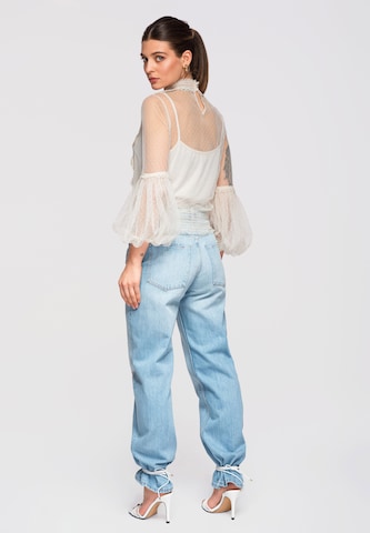 Ombre Bluse in Weiß