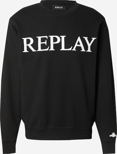 REPLAY Sudadera en negro / blanco, Vista del producto