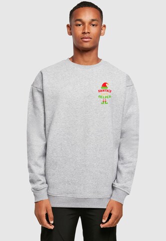 Felpa 'Christmas Santa´s Little Helper' di Merchcode in grigio: frontale