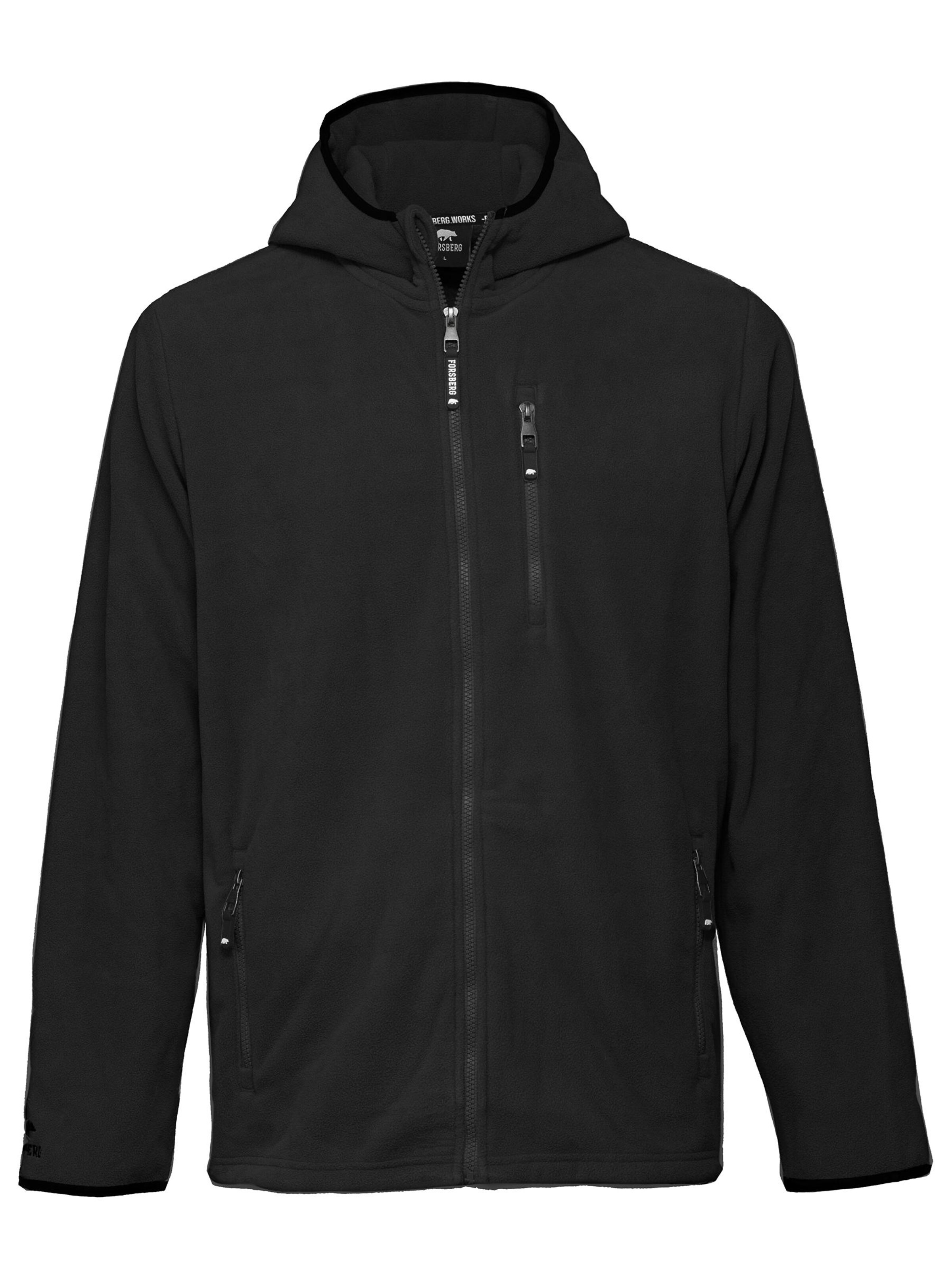 FORSBERG Fleecejacke in Schwarz: Vorderseite