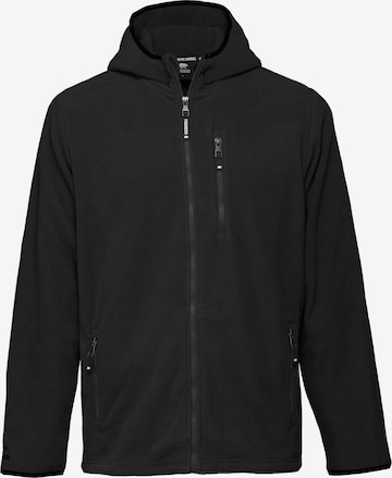 FORSBERG Sweatshirt 'Dicker Fleece Hoodie Zipper' in Black: front