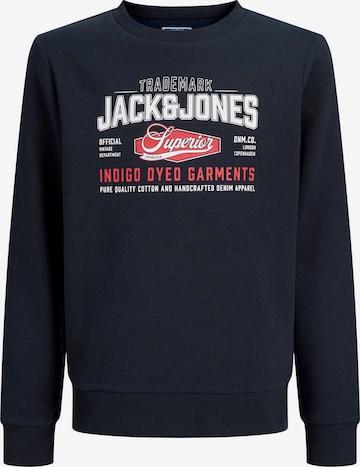 Bluză de molton de la Jack & Jones Junior pe albastru: față