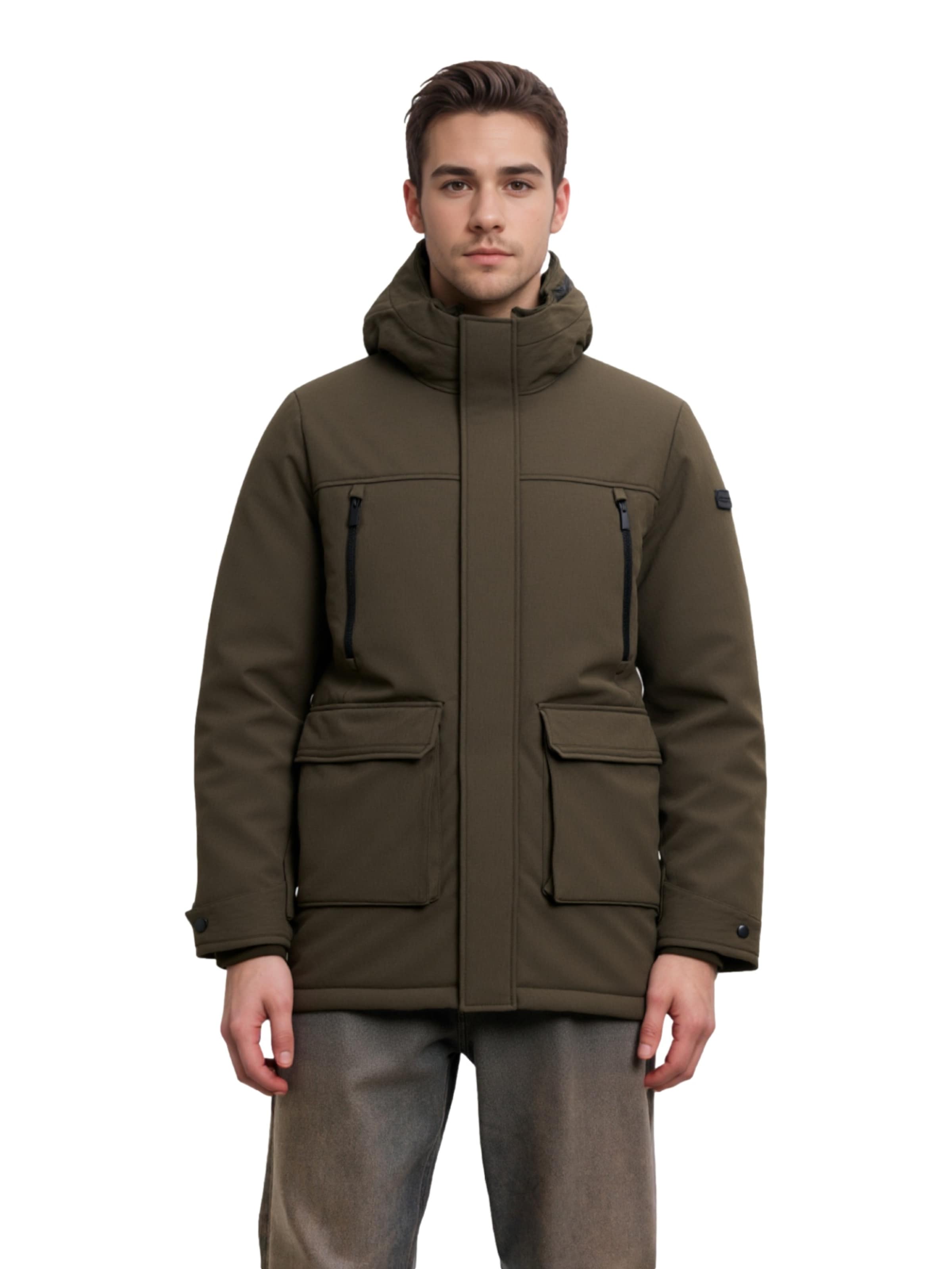 JACK & JONES Přechodová parka 'Clark' – zelená: přední strana