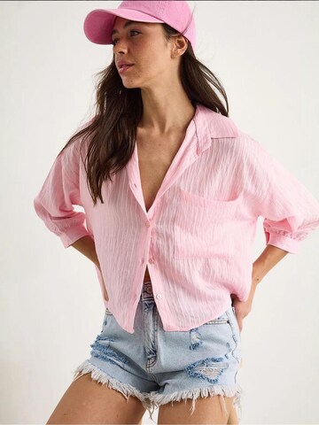 Bianco Lucci Blouse 'Hemden' in Pink: front