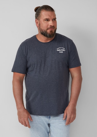 s.Oliver Men Big Sizes Shirt in Blue: front