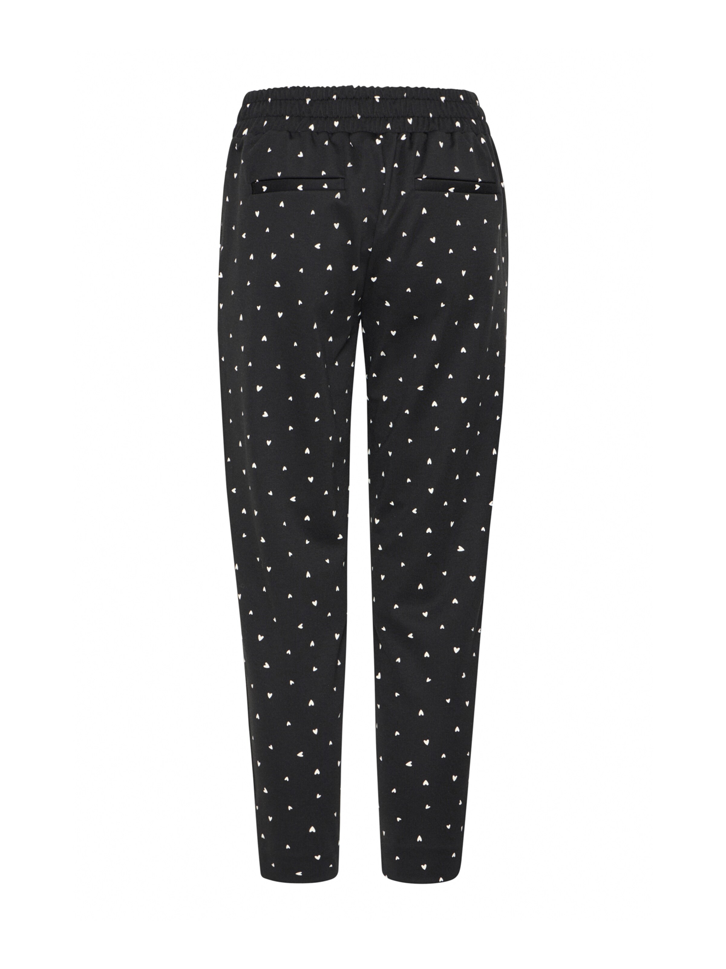 ICHI Normální Kalhoty se sklady v pase 'IHKate' – černá