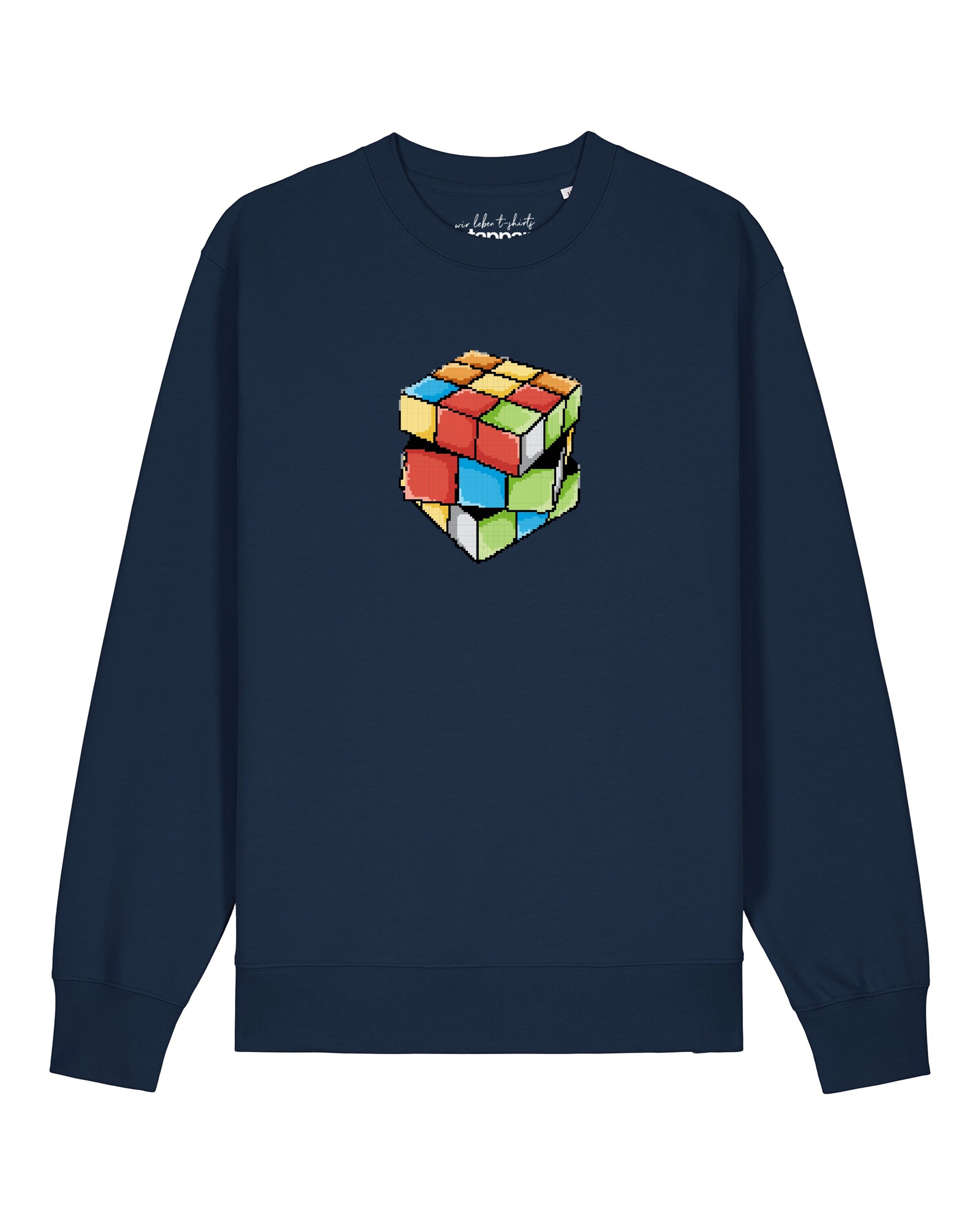 Watapparel Sweatshirt 'Pixel Zauberwürfel' in Blauw: voorkant