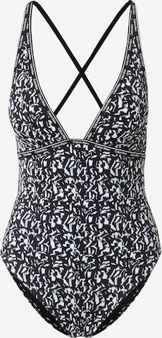 Calvin Klein Swimwear Bralette Swimsuit in Black: front