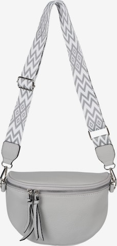 styleBREAKER Umhängetasche 'Halbmond Crossbody Bag Zick-Zack Raute' in Grau: Vorderseite