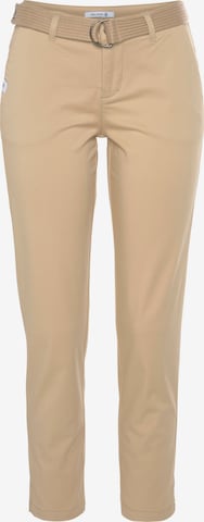 DELMAO Slim fit Chino Pants in Beige: front
