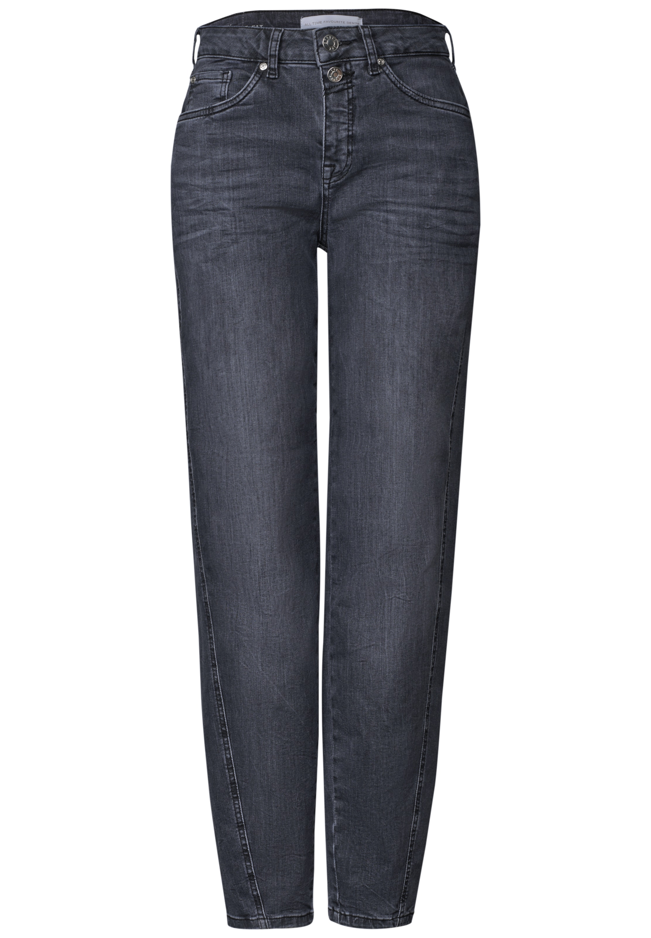 STREET ONE Loosefit Jeans in Grau: Vorderseite