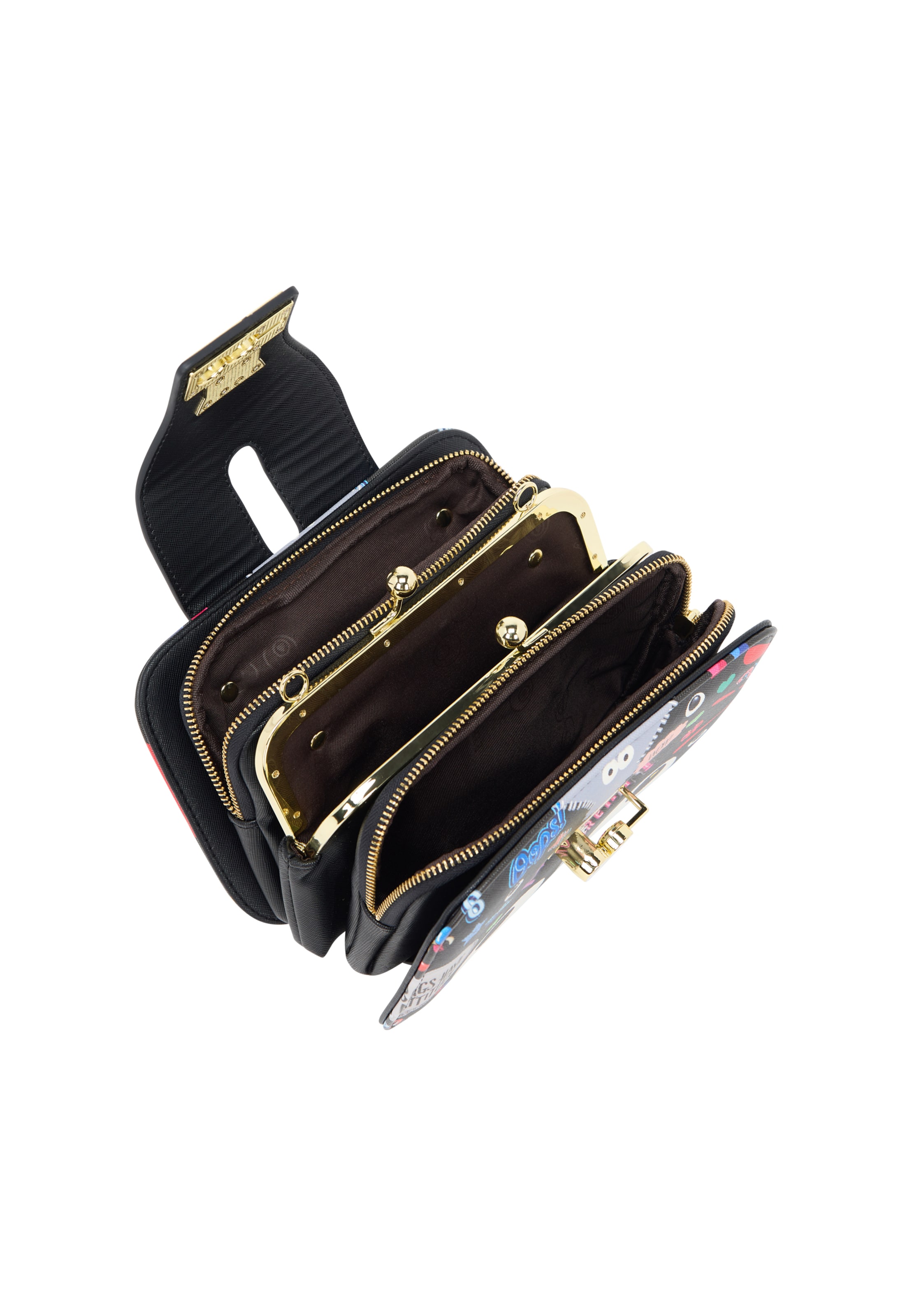 MYMO Τσάντα ώμου 'Pop Eyetheme' σε μαύρο