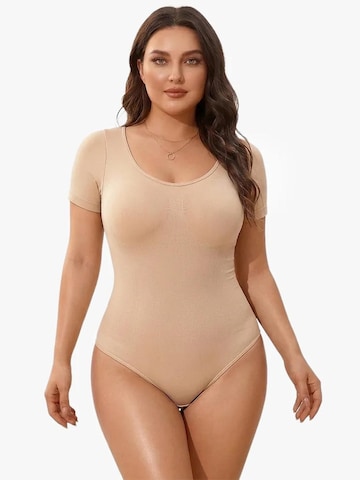 Shapetape Shapingbody 'Body met Korte Mouwen en String' in Beige: voorkant