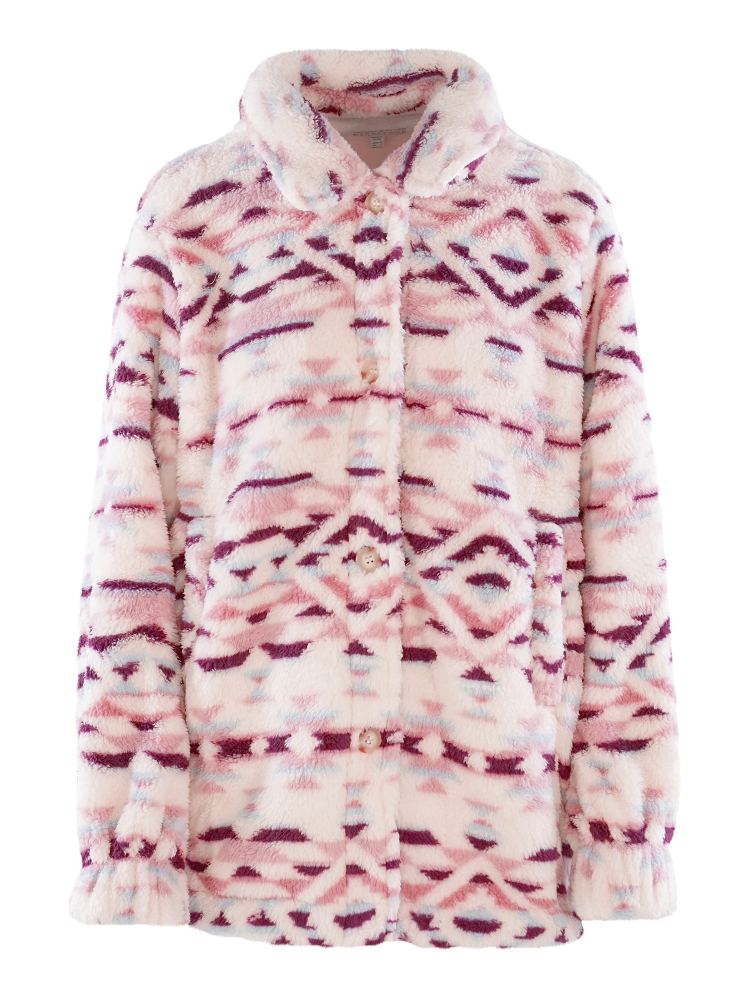Veste en polaire 'Cozy Shacket' PJ Salvage en rose : devant