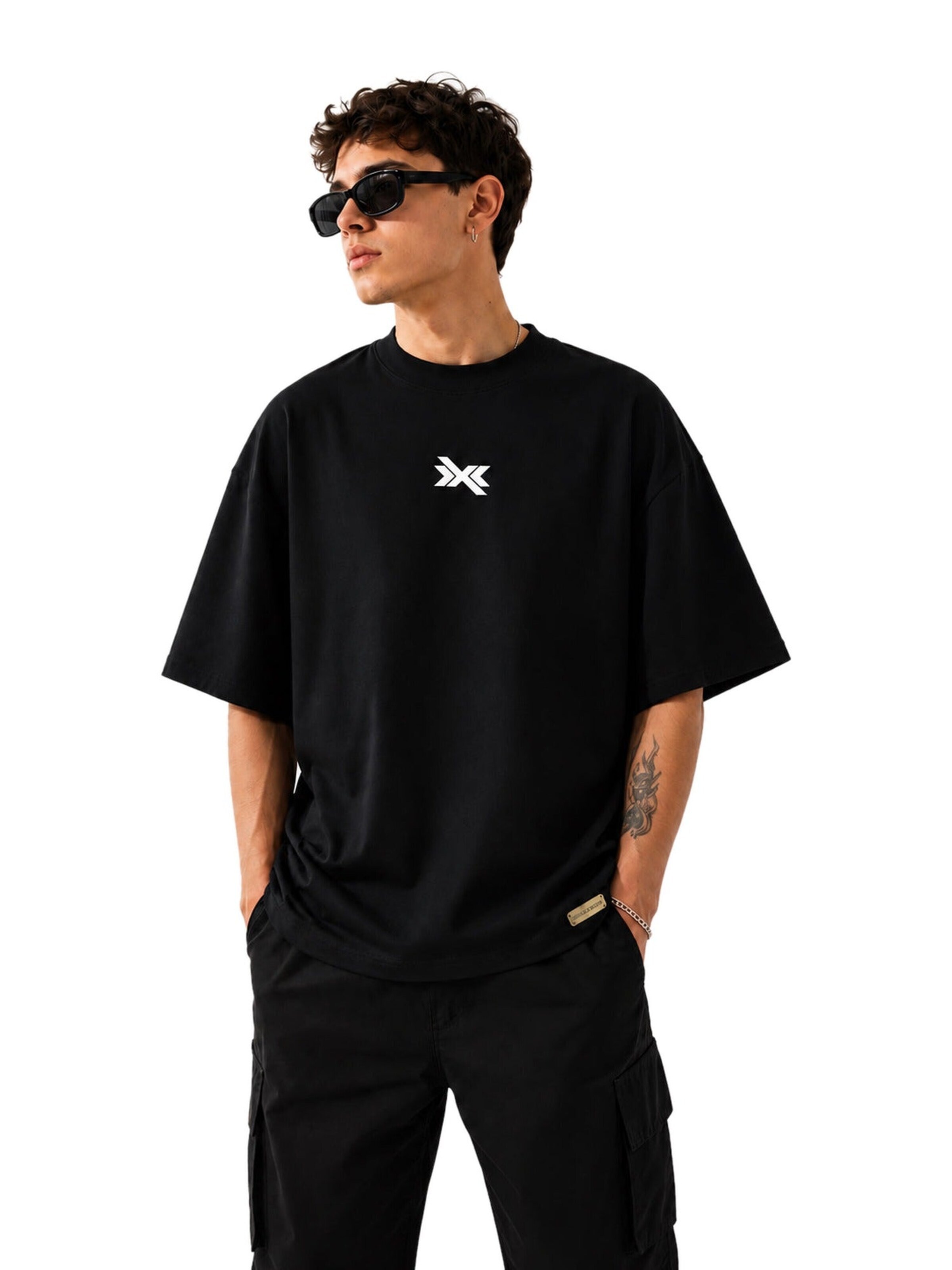 BRAXXON Shirt 'BRAXXON Oversized-Tee Black' in Black: front