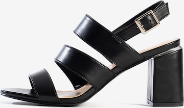 Celena - Sandalias con hebilla 'Charis' en negro: frente