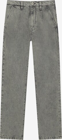 Pull&Bear Loosefit Jeans med lægfolder i grå: forside