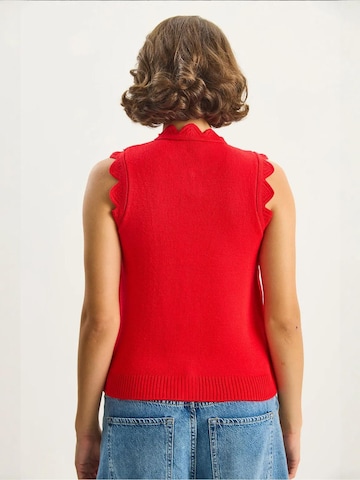 Bianco Lucci Gebreide bodywarmer in Rood