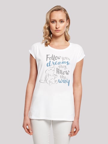 F4NT4STIC Shirt 'Disney Dumbo Follow Your Dreams' in White: front