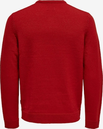 Only & Sons Sweater 'Xmas' in Red