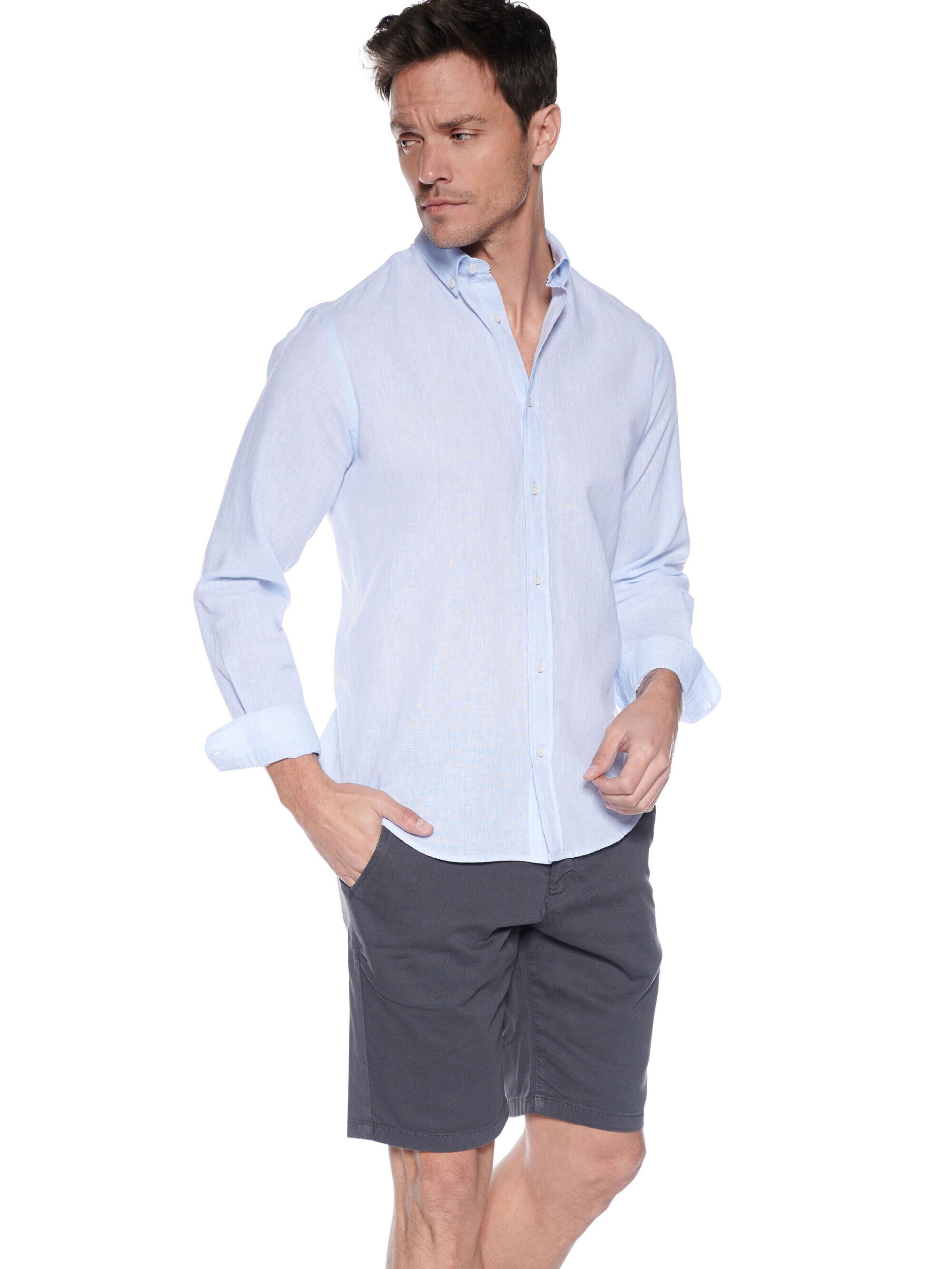 Steffen Klein Slim fit Overhemd in Blauw: voorkant