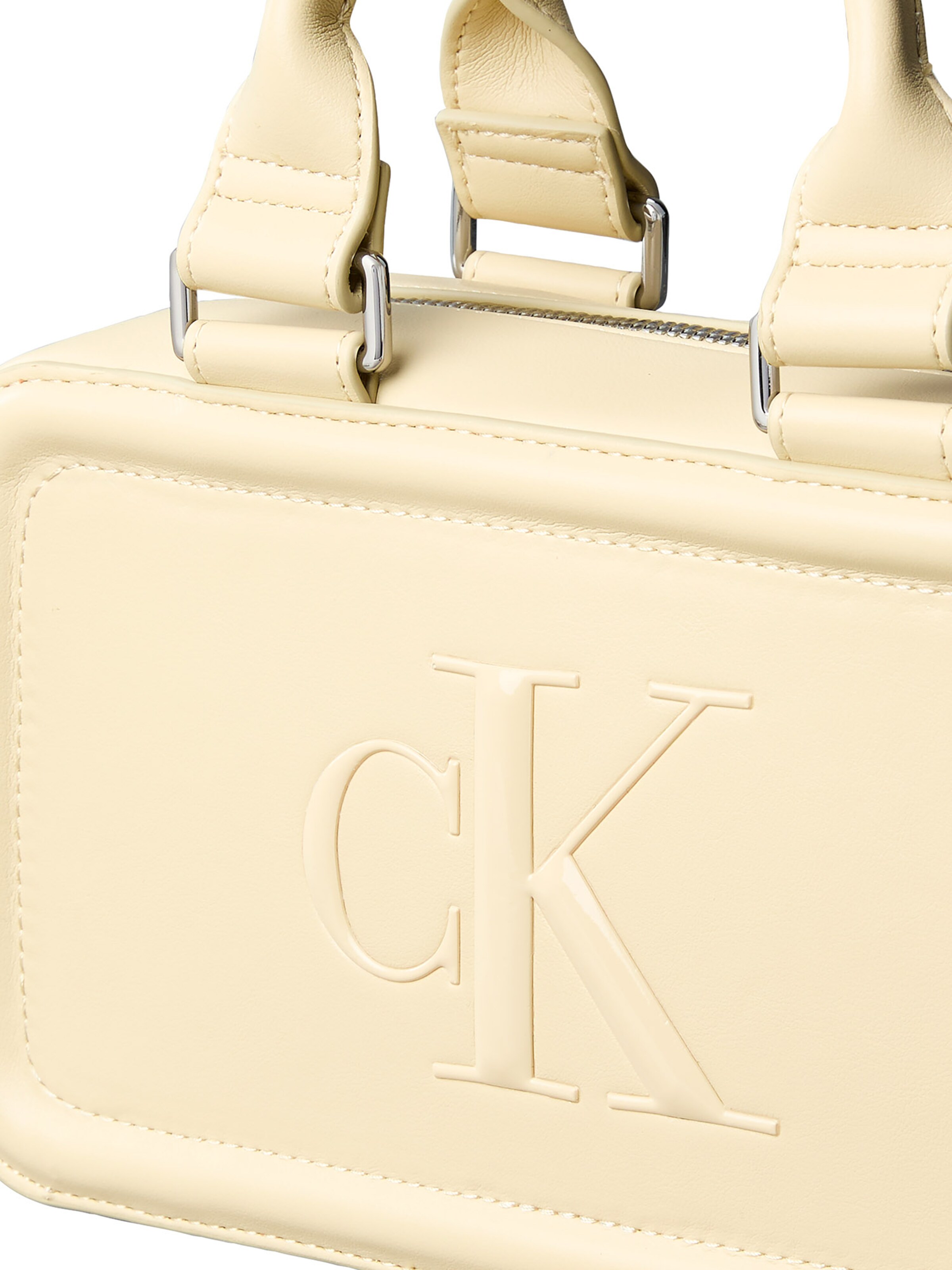 Calvin Klein Kézitáska 'BOLD ELONGATED MINI' - bézs