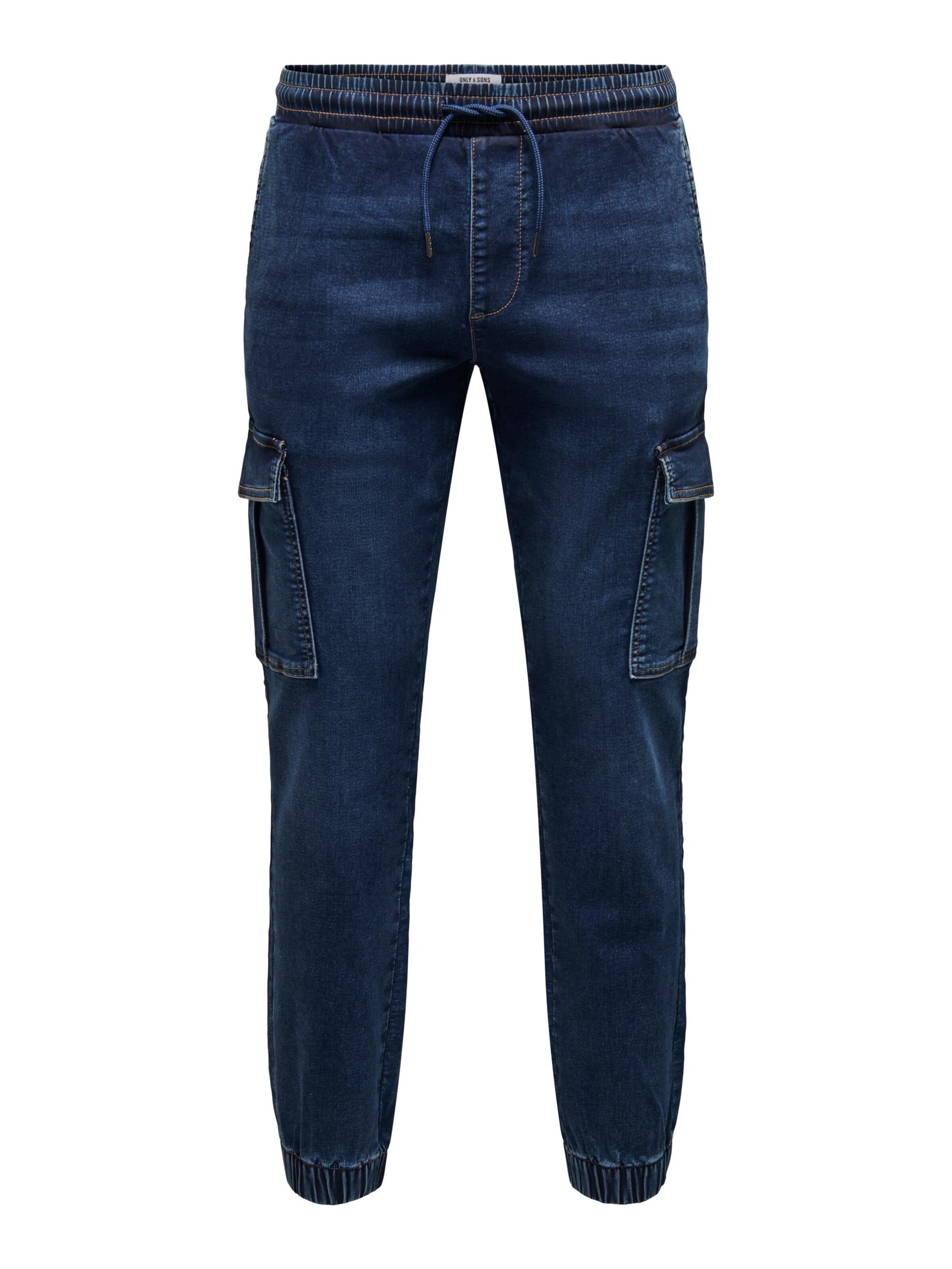 Only & Sons - Slimfit Pantalón vaquero cargo 'WEFT' en azul: frente