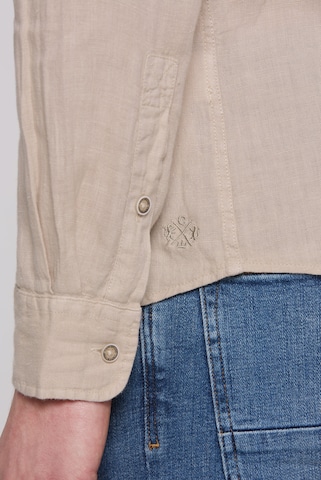 CMPD Super Slim Fit Button Up Shirt in Beige