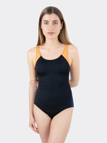 MYLILY Swimsuit 'Teens Perioden Badeanzug Racerback | Orange/Blau' in Black