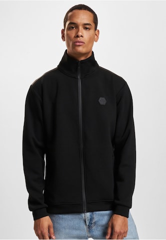 SOUTHPOLE Athletic Zip-Up Hoodie in Black: front
