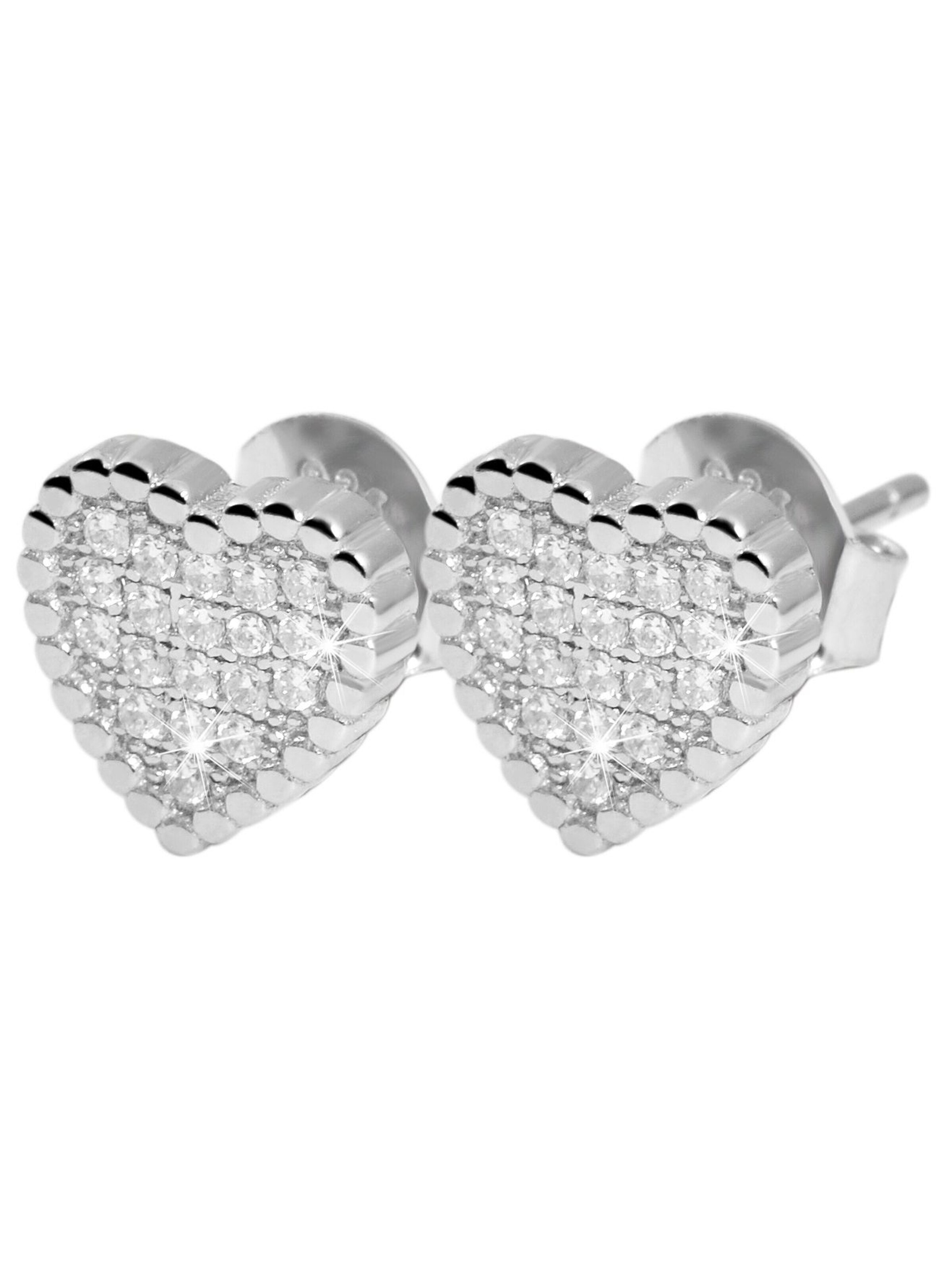 Akzent Earrings '"Helga" aus 925 Sterlingsilber, rhodiniert, langlebig' in Silver