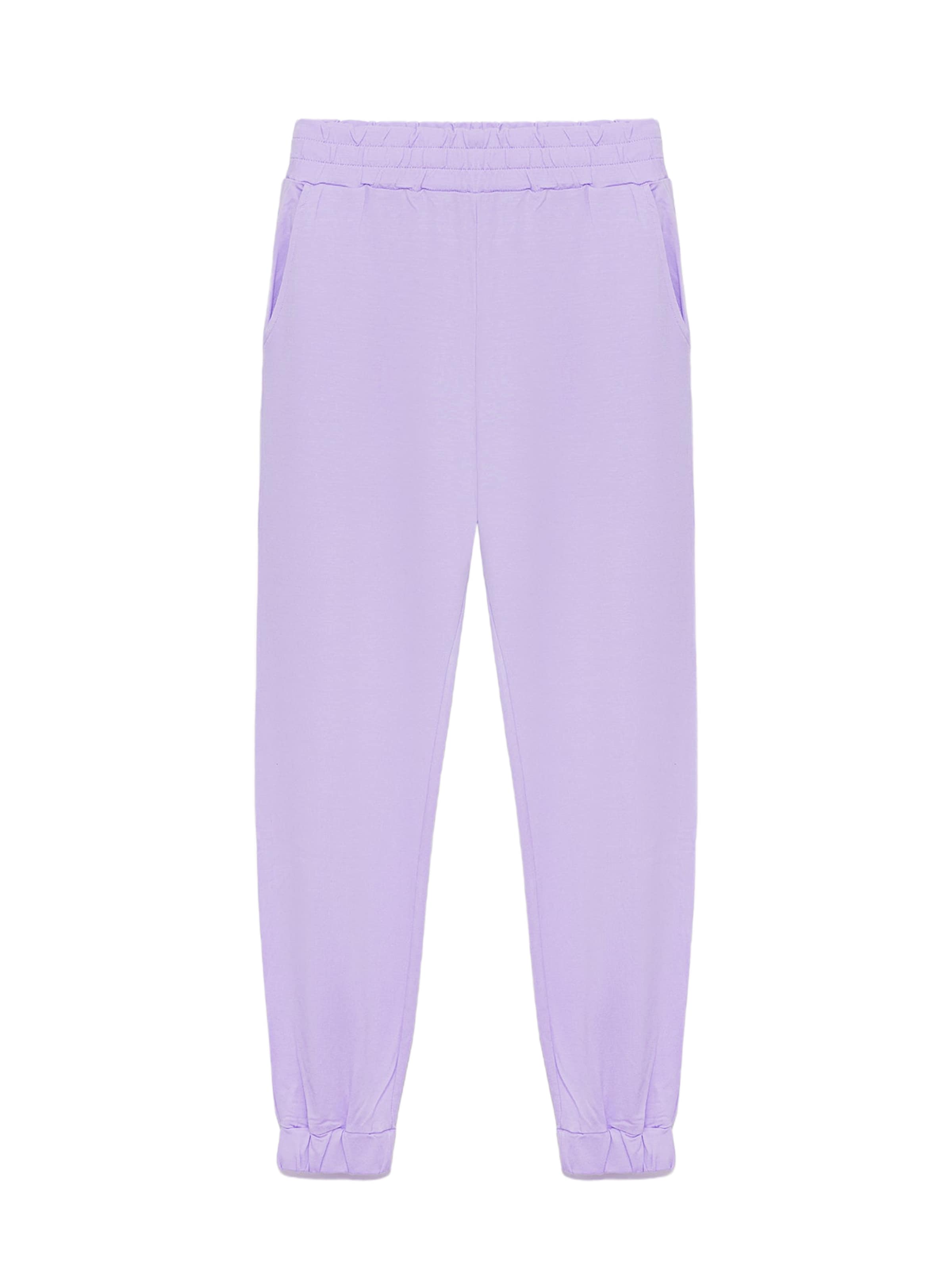 No Matter What Tapered Trousers in Purple: front