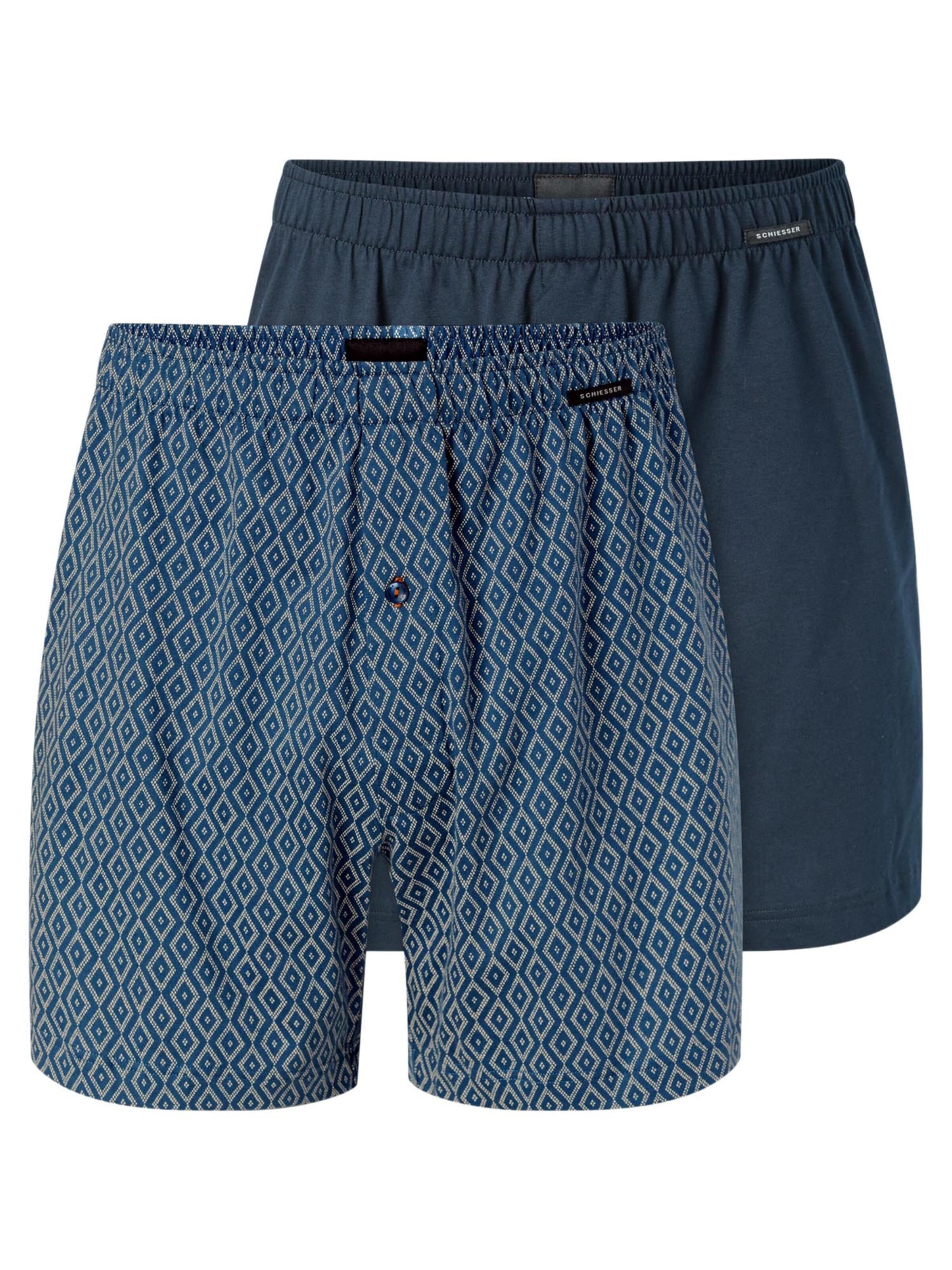 SCHIESSER Boxershorts 'Basic' in Blau: Vorderseite