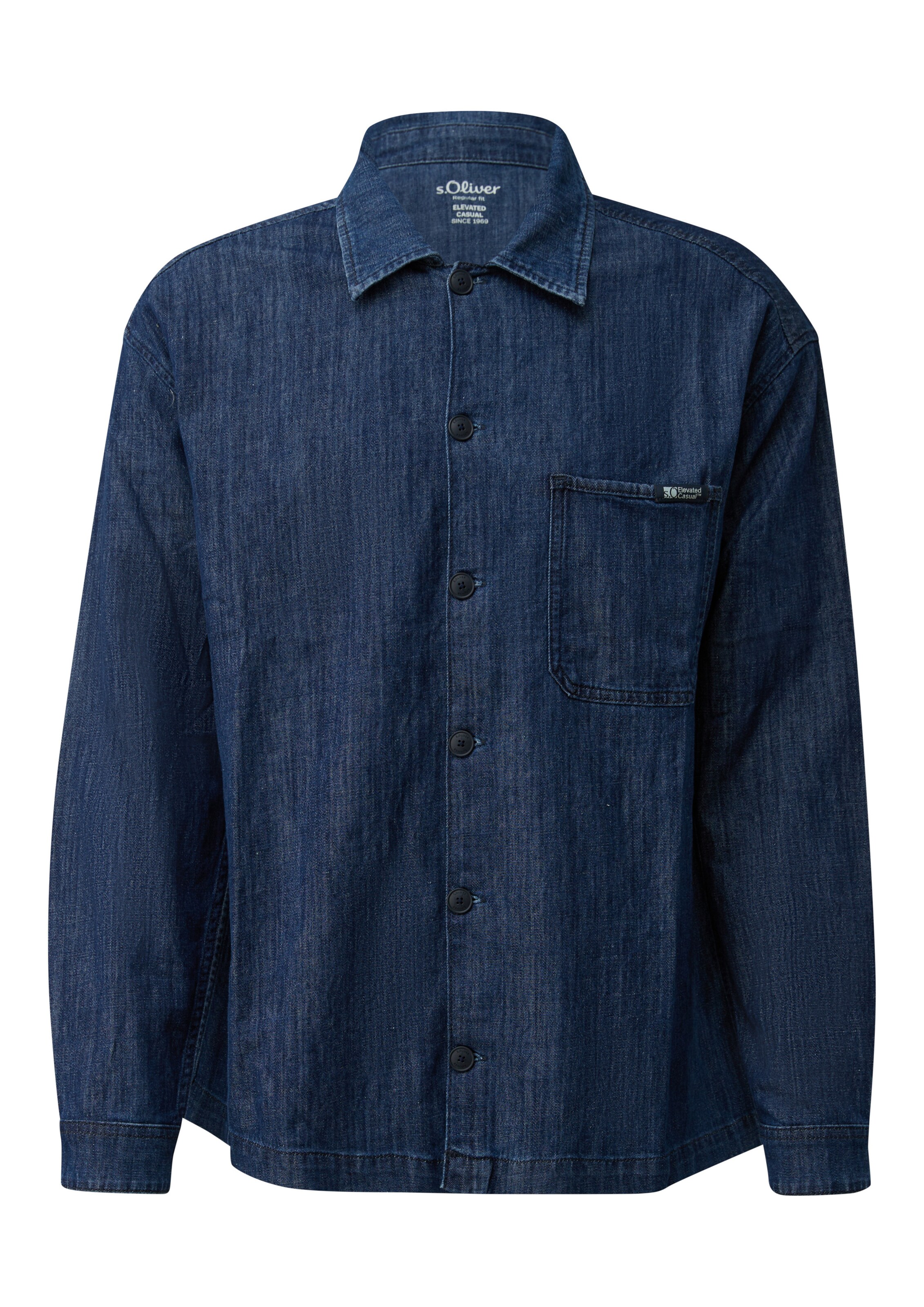 s.Oliver Regular fit Button Up Shirt in Blue: front