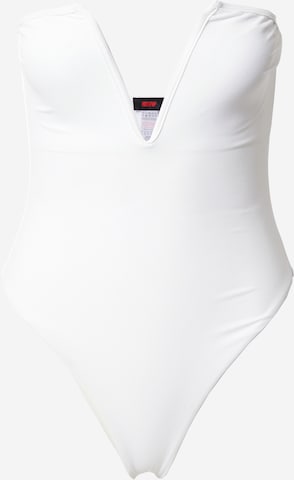 Misspap Bandeau Swimsuit in White: front