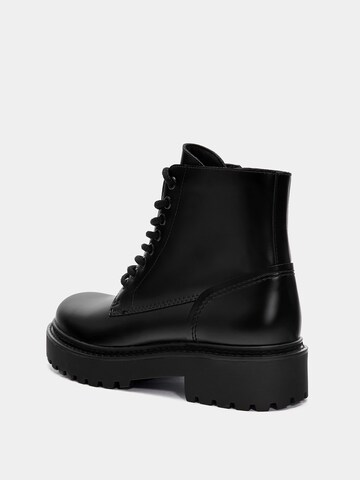 Pull&Bear Lace-Up Ankle Boots in Black