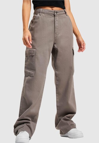 DEF Wide leg Cargo Pants in Grey: front