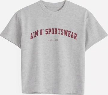 Aim'n - Camisa funcionais 'Varsity' em cinzento: frente