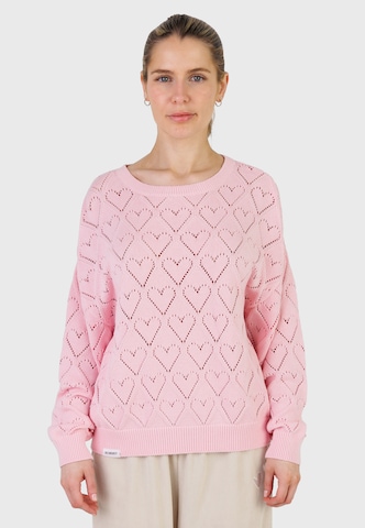 Kleinigkeit Trui 'Love is all around' in Roze: voorkant