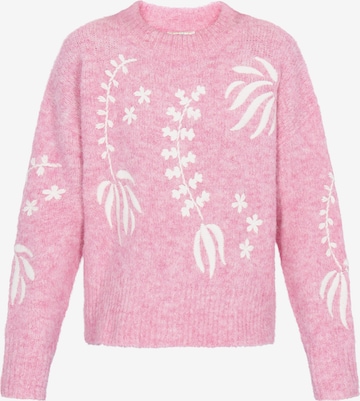 IZIAŠiroki pulover - roza boja: prednji dio