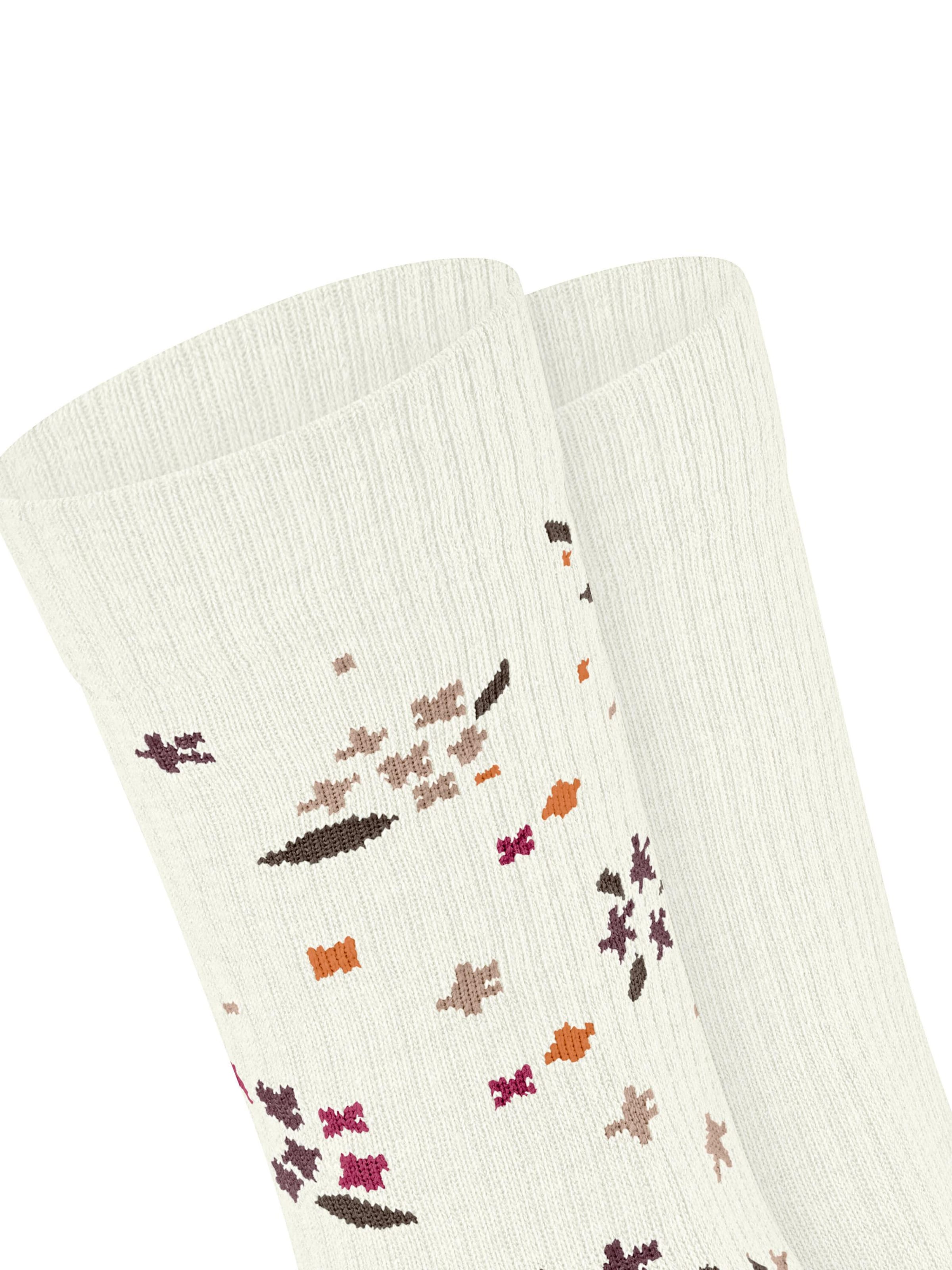 ESPRIT Socks 'Flower Rib 2-Pack' in White