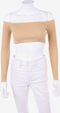 Missguided Petite Cropped Shirt XXS in Beige: predná strana