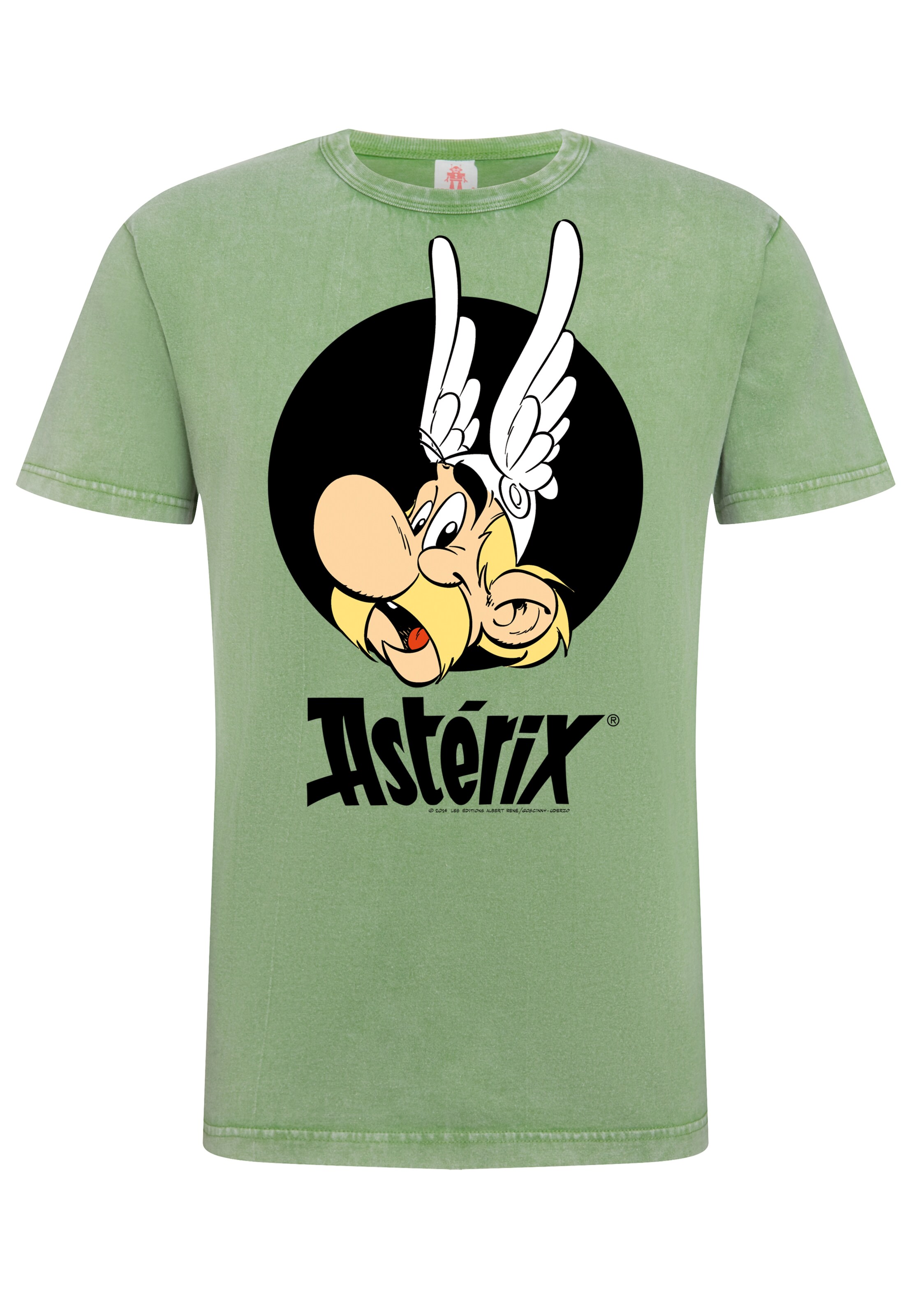 LOGOSHIRT Shirt 'Asterix der Gallier – Asterix' in Groen: voorkant