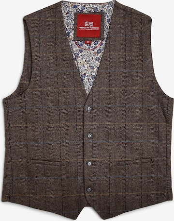 Finshley & Harding London Gilet 'mit Fliege und Einstecktuch' in Bruin: voorkant