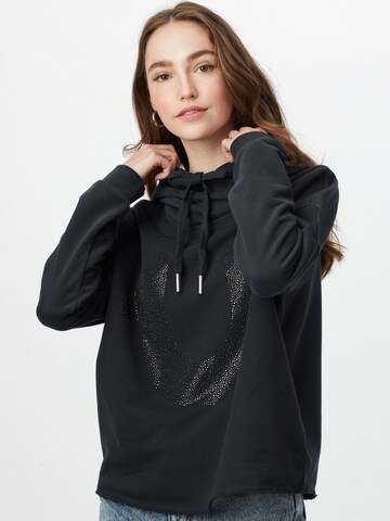 True Religion Sweatshirt 'HOODY CROP BOXY HORSESHOE' in Black: front