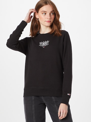 Tommy Jeans Sweatshirt 'Essential' in Black: front