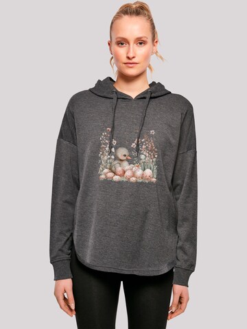 Pull-over 'Ente Ostereier Blumen Küken' F4NT4STIC en gris : devant